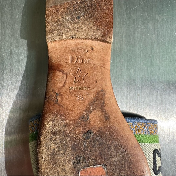 Dior Embroidered Dway Jungle Mules Sandals 36 in Green - Picture 4 of 7